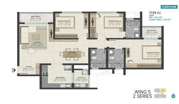 4 BHK Floor Plan